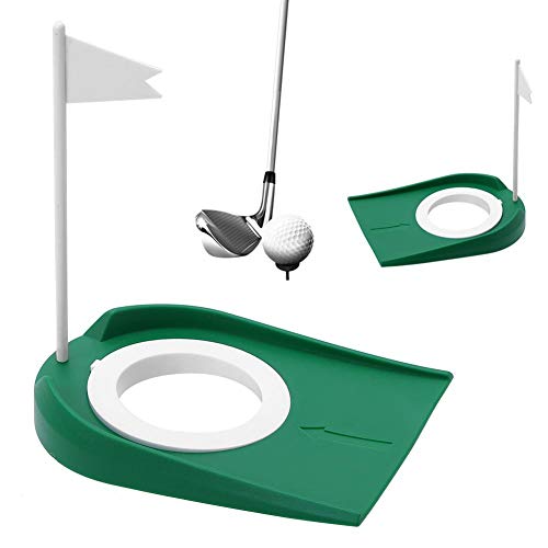 Sharainn Putting Cup, Indoor Outdoor Kunststoff Putting Cup Einstellbare Übungshilfen mit weißer Flagge zum Putten Sharainn Putting Cup, Indoor Outdoor Kunststoff Putting Cup Einstellbare Übungshilfen mit weißer Flagge zum Putten von Sharainn