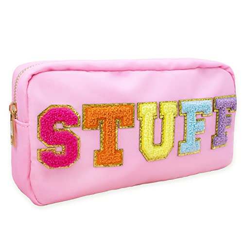 Fablinks Kosmetiktasche aus Nylon mit Chenille-Buchstaben, Rosa, Rose, 23 cm, Stuff-pink Fablinks Kosmetiktasche aus Nylon mit Chenille-Buchstaben, Rosa, Rose, 23 cm, Stuff-pink von Fablinks