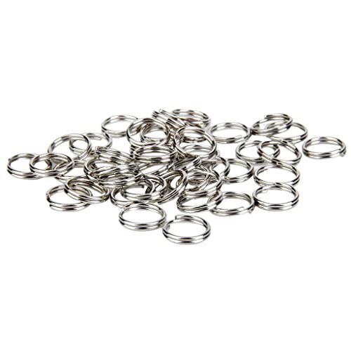 100er Set Split Ringe Hauptpunkt, Keyanhänger Hauptpunkt, Keyringe 12mm aus vernickeltem Metallringe für Hauptpunkt, Key Zubehör von Sharplace