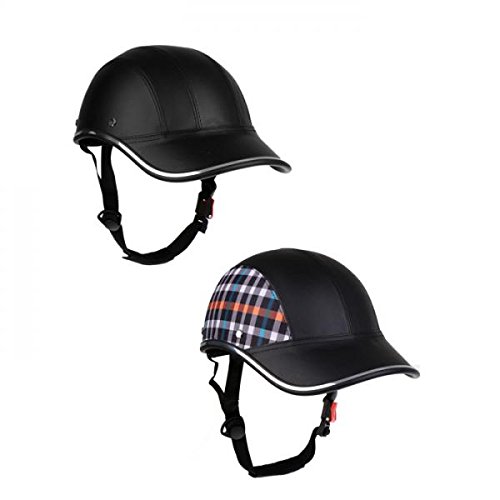 2 Stücke Baseballmütze Stil Fahrradhelm Schutz Hut Schwarz von Sharplace