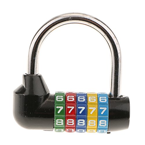 5 Zifferblatt Zahlen Kombination Vorhängeschloss Code-Lock, Schwarz von Sharplace
