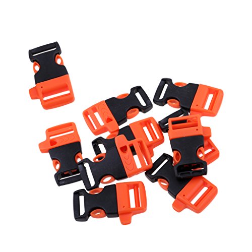 Sharplace 10 Side Release Schnalle Pfeife Schnalle Paracordaa Armband Survival Camping Reisen im Freien Kits Farbe Größe Optional, Orange, 5.5x3.5cm von Sharplace