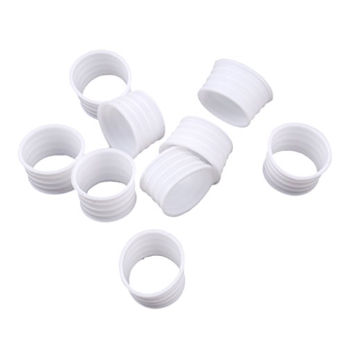 10er Set Griffband Abschlussgummi für Badminton Tennis, Weiß 10er Set Griffband Abschlussgummi für Badminton Tennis, Weiß von Sharplace