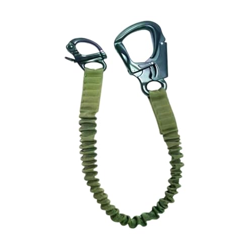 Sharplace Absturzsicherungs-Lanyard, Helo-Lanyard, einziehbar, 65,6 cm, Kletter-Lanyard für Arbeiten in großer Höhe, Baugewerbe, Wandern, GrÜn von Sharplace