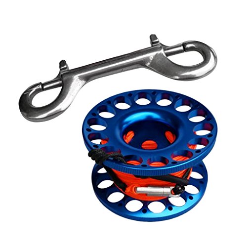 Sharplace Aluminium Finger Reel 30 m Dive Spule mit Karabinerhaken Karabiner zum Tauchen Schnprcheln Unterwasser, Blau Sharplace Aluminium Finger Reel 30 m Dive Spule mit Karabinerhaken Karabiner zum Tauchen Schnprcheln Unterwasser, Blau von Sharplace