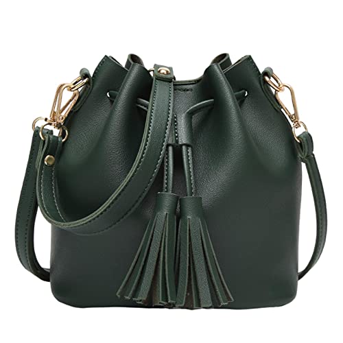 Sharplace Bucket Umhängetasche Hobo Bag Kordelzug Leder mit extra längerem Riemen für Reise Damen Damen - Gruen Sharplace Bucket Umhängetasche Hobo Bag Kordelzug Leder mit extra längerem Riemen für Reise Damen Damen - Gruen von Sharplace