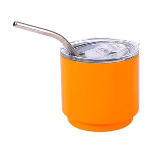 Sharplace Edelstahlbecher, Trinkbecher, 113 ml, Reisebecher, tragbarer Mini-Autobecher, Milchkaffeebecher für den Außenbereich, für Rucksackreisen, Grillen, Orange von Sharplace