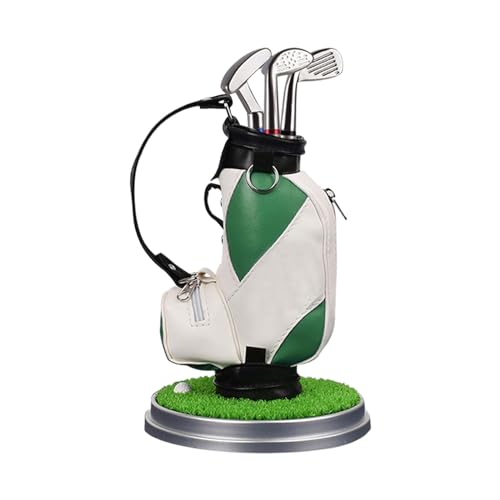 Sharplace Golf-Stiftehalter, kreative Souvenirs, dekorative Mini-Schläger, mit 3 Stiften, Mini-Bleistiftbecher, Geschenk, für Büro-Desktop-Golfer, Männer und, Grün von Sharplace