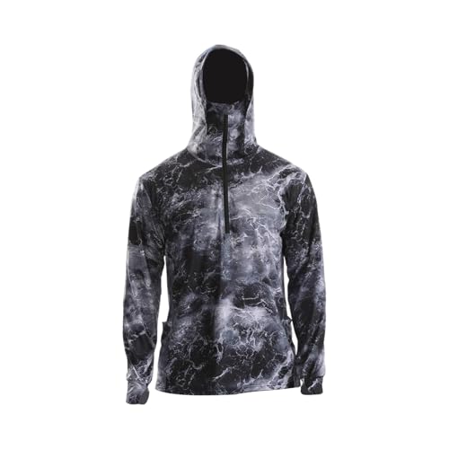 Sharplace Herren Sonnenschutz Hoodie Shirt Dünn mit Maske Atmungsaktives Angelshirt Kühlendes Shirt Jacke für Sommerklettern, 2XL von Sharplace