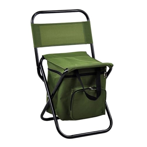 Sharplace Klappbarer Campingstuhl, Kühltasche, Outdoor-Rückenlehnenhocker, faltbar, Leichter Klapphocker für Camp, Reisen, Strand, Kochen, Hof, GrÜn von Sharplace