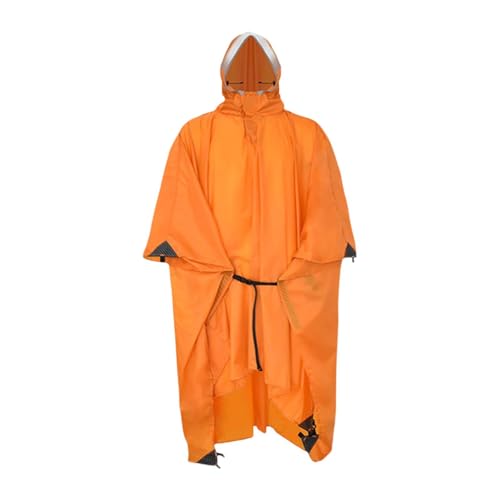 Sharplace Regenponcho mit Kapuze, Regenjacke mit Aufbewahrungstasche, Ausrüstung, Wiederverwendbare Regenbekleidung, Regenmantel, Regenmantel für, Orangefarbener ärmelloser von Sharplace