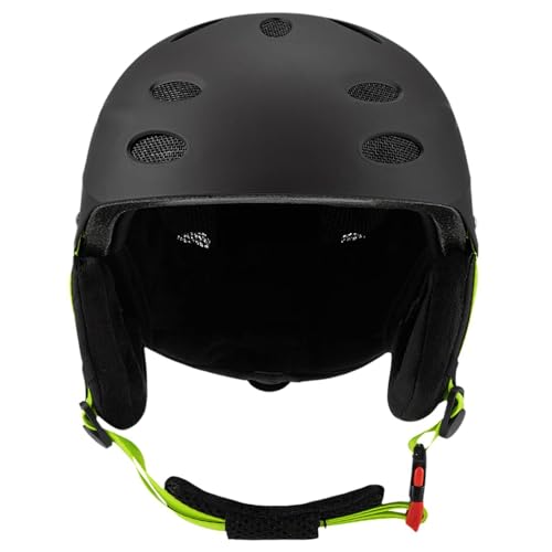 Sharplace Schnee-Skihelm, Kopfbedeckung, Schlagfestigkeit, bequemer, tragbarer Skateboardhelm, Skizubehör für Skateboard, Snowboard, Schwarz von Sharplace