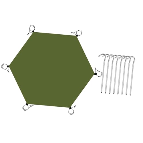 Sharplace Sechseckige Zeltunterlage Campingplane Zeltbodenmatte Bodenplane Matte für Rucksackreisen Ausrüstung Picknick Trekking, mit 6 Heringen von Sharplace