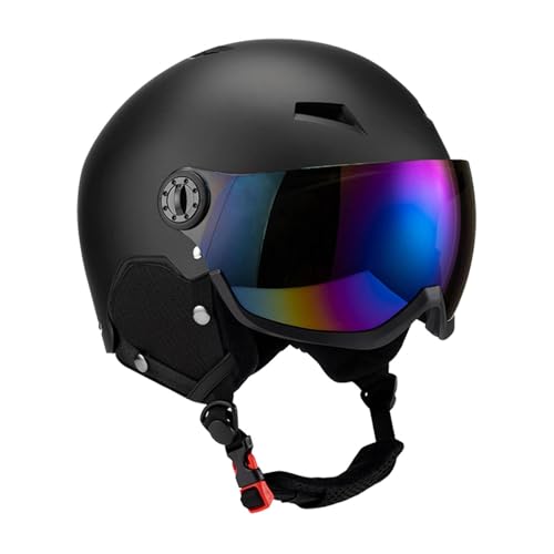 Sharplace Skihelm Snowboardhelm mit Schutzbrille Schlagfestigkeit Schutzkopfbedeckung Skihelm Schneehelm für Wintersport, Schwarz XL von Sharplace