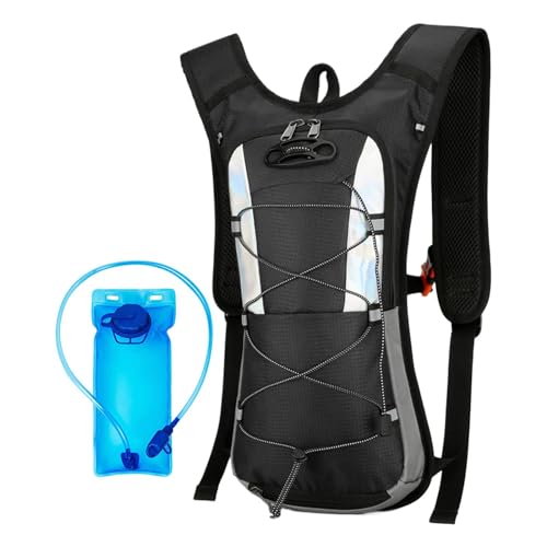 Sharplace Trinkrucksack für Wanderer, mit 2-Liter-Wasserblase, Wasser-Tagesrucksack, Trinkrucksack für Outdoor-Sport, Rennen, Klettern, Wandern , Schwarz von Sharplace