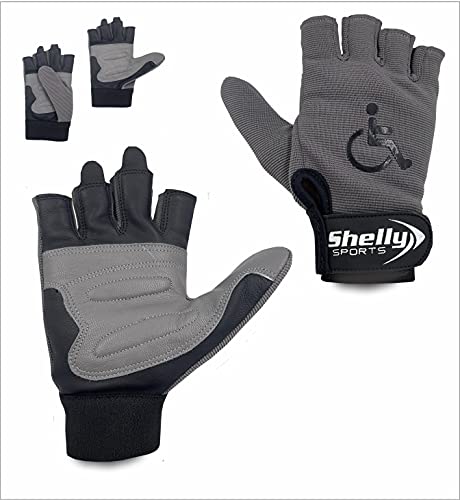 Shelly Rollstuhl-Handschuhe, echtes Leder, Handflächen-Handschuhe, Mobilität, gepolsterte Handschuhe, atmungsaktiv, Fingerlose Fahrradhandschuhe mit rutschfestem Griff, leicht, Shelly Rollstuhl-Handschuhe, echtes Leder, Handflächen-Handschuhe, Mobilität, gepolsterte Handschuhe, atmungsaktiv, Fingerlose Fahrradhandschuhe mit rutschfestem Griff, leicht, von Shelly Sports