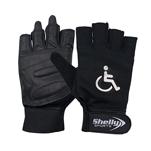 Shelly Rollstuhlhandschuhe, echtes Leder, Handflächenhandschuhe, Mobilität, gepolsterte Handschuhe, atmungsaktiv, fingerlose Fahrradhandschuhe mit rutschfestem Griff, leichte Fahrradhandschuhe Shelly Rollstuhlhandschuhe, echtes Leder, Handflächenhandschuhe, Mobilität, gepolsterte Handschuhe, atmungsaktiv, fingerlose Fahrradhandschuhe mit rutschfestem Griff, leichte Fahrradhandschuhe von Shelly Sports