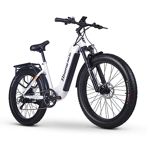 Shengmilo-MX06 26-Zoll-Elektrofahrrad für Erwachsene, Samsung 17,5 Ah 840 Wh Li-Akku, BAFANG-Motor, Fat Tire E-Mountainbike mit 3 Fahrmodi, City-E-Bike, 7 Gänge, Doppelscheibenbremsen von Shengmilo