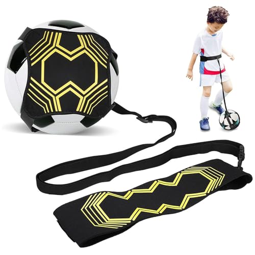 Fußball Kick Trainer,Fussball Trainingszubehör Kinder,mit Verstellbarer Hüftgurt,Solo Kinder Fußballtrainer,Fußball Throw Trainer,Fußball-Trainingsgerät,Freihändiger Fußballtraining von Shengruili