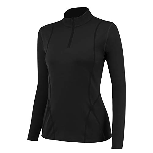 Shengwan Damen Half Zip Laufshirt Funktionsshirt Langarm Warm Fitness Running Shirt Oberteile Schwarz L Shengwan Damen Half Zip Laufshirt Funktionsshirt Langarm Warm Fitness Running Shirt Oberteile Schwarz L von Shengwan