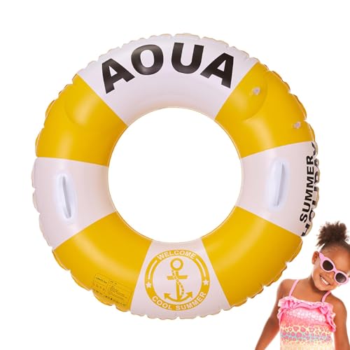 Aufblasbarer Poolring, Werfbare Flotationsvorrichtung, Schwimmschläuche mit Griff, Verdickung British Style Design Pool Tubes, Life Preserver Ring für Pool, Strand, Männer, Frauen von Shenrongtong