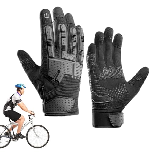 Fahrradhandschuhe, 1 Paar Touchscreen-Handschuhe – Federhandschuhe, Anti-Schock-Fahrradhandschuhe, Touchscreen-Handschuhe, rutschfeste Fahrradhandschuhe für Männer und Frauen von Shenrongtong