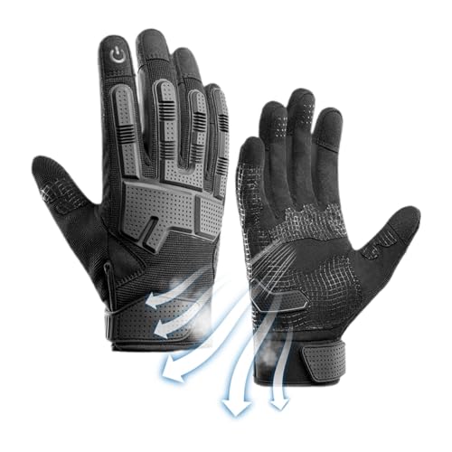 Fahrradhandschuhe | Spring Biking Gloves 1 Paar | Herren Frühling Fahrradhandschuhe Outdoor Sport Laufen Motorrad Touchscreen Handschuhe rutschfeste Vollfinger Handschuhe von Shenrongtong