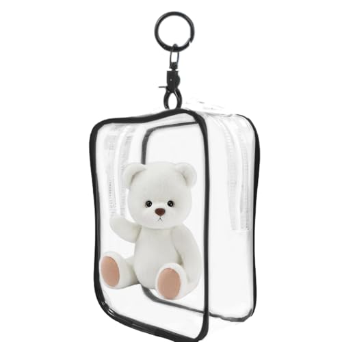 Kleine transparente Tasche | tragbare Aufbewahrungstasche – quadratische Modellfiguren-Display, Schlüsselanhänger, transparente Figuren-Aufbewahrungs-Organizer für kleine Figuren, Puppen, von Shenrongtong