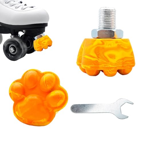 Rollschuh-Zehenstopper,Rollschuh-Stopper | 2X Gummi-Quad-Skates-Klemmstopfen mit Schraubenschlüssel | Rollschuhzubehör, Ersatzteile, Rollschuhbremse für Anfängerkinder von Shenrongtong