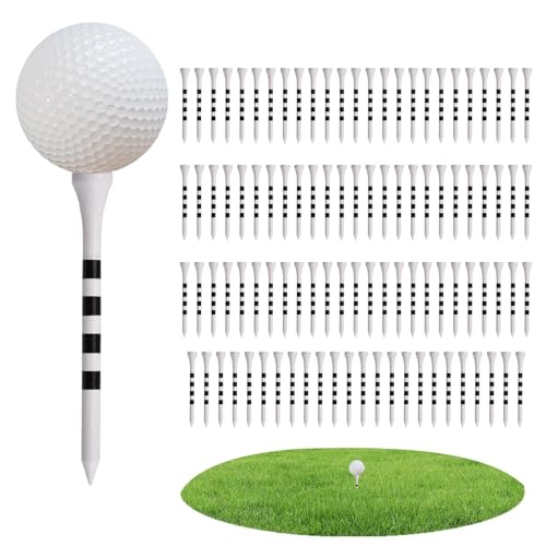 Shenrongtong Gestreiftes Golf-Tee, tragbar, sortiert, Holz-Golfmarkierung, leichter Ballmarker, Golfbälle, Zubehör für Golftraining, Golf-Wettbewerb von Shenrongtong