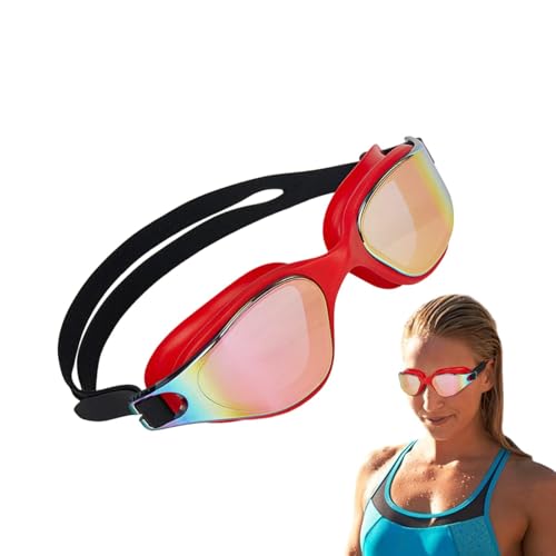 Shenrongtong HD-Schwimmbrille für Erwachsene, Großsichtbrille - Erwachsene Silikon-Schwimmbrille mit großer Sicht | Verstellbare Silikon-Schwimmbrille, galvanisiert, beschlagfrei, große Sicht für von Shenrongtong