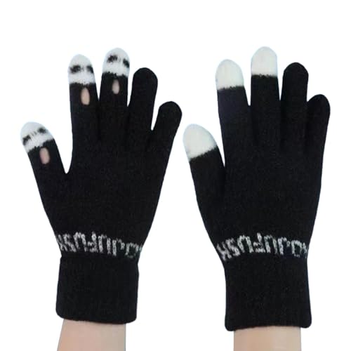 Shenrongtong Handschuhe Touchscreen Damen,Winddichte Winterhandschuhe Touchscreen - Winddichte Skihandschuhe für Damen | Niedliche 3-Finger-Loch-Design, Bequeme Winter-Motorradhandschuhe zum von Shenrongtong