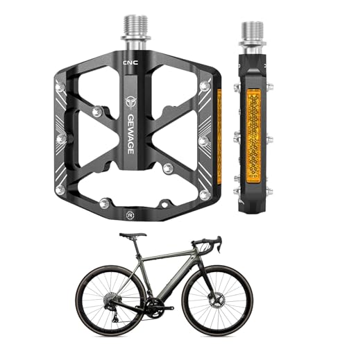 Metallpedale für Fahrräder, rutschfeste Fahrradpedale - Fahrradpedale aus versiegelter Aluminiumlegierung - Verschleißfeste Pedale mit Reflektoren für Mountainbikes, Rennräder und von Shenrongtong