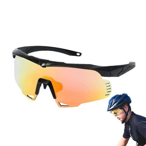 Shenrongtong Motorradbrille für Herren, polarisierte Reitbrille, UV400-Schutz, High-Definition-Film, abnehmbare Brille, modisch verspiegelte Sportbrille für Radfahren, Laufen, Wandern, Baseball von Shenrongtong