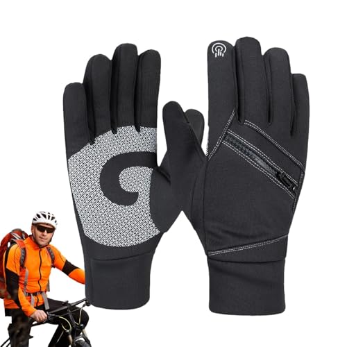 Shenrongtong Winddichte Fahrradhandschuhe, Touchscreen-Winterhandschuhe - Touchscreen-Schneehandschuhe - Verdickte warme Schneehandschuhe, Motorrad-Fahrhandschuhe von Shenrongtong