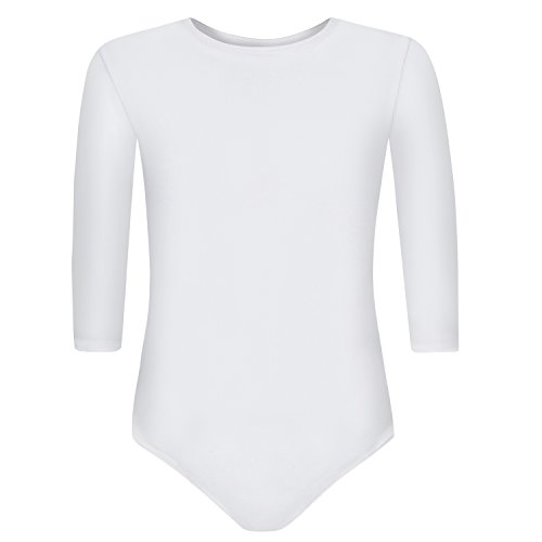 Shepa Mädchen Kinder 3/4 Arm Gymnastikanzug Ballettanzug Leotard Body, 140, Weiß Shepa Mädchen Kinder 3/4 Arm Gymnastikanzug Ballettanzug Leotard Body, 140, Weiß von Shepa