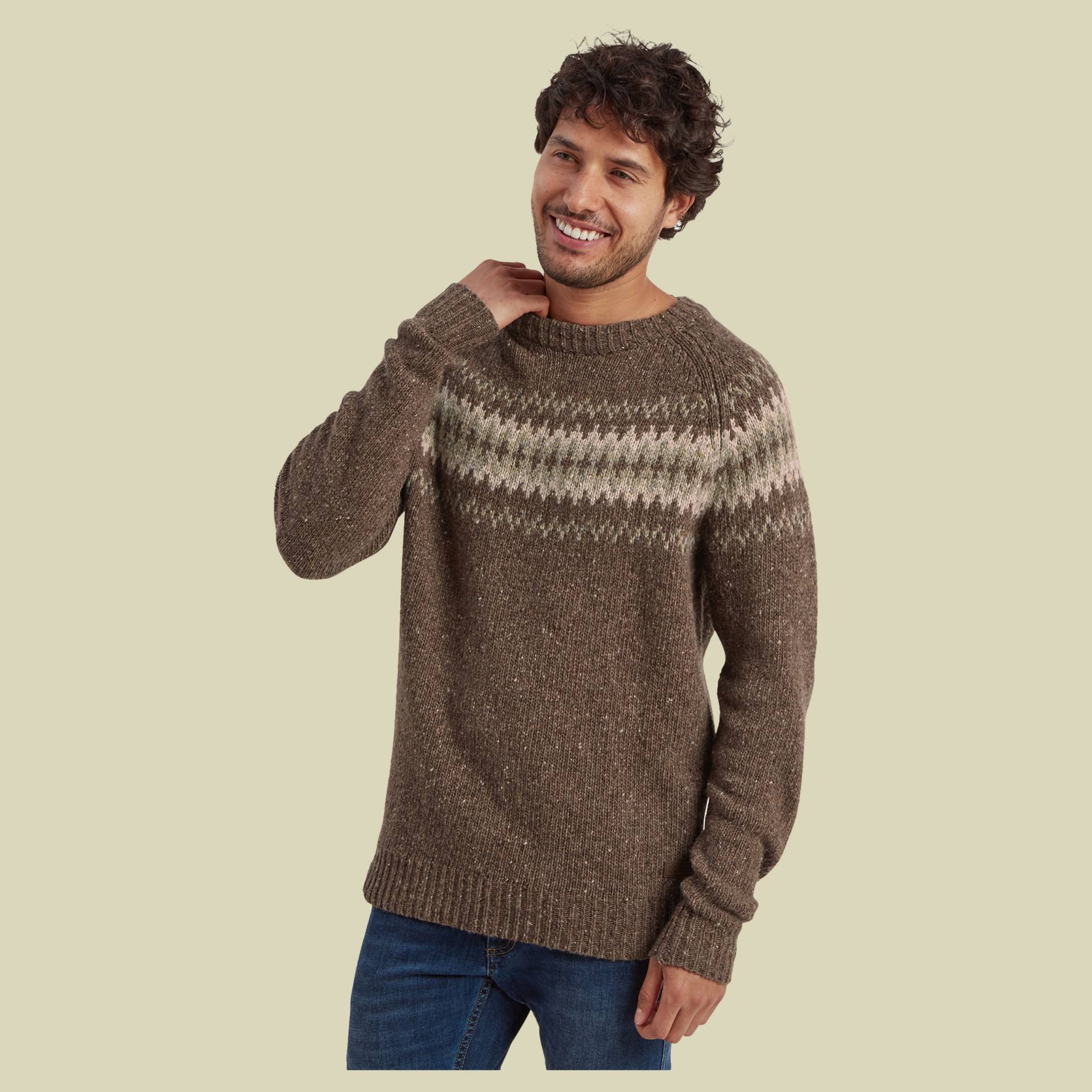 Dumji Crew Sweater Men braun M - cappuccino multi von Sherpa