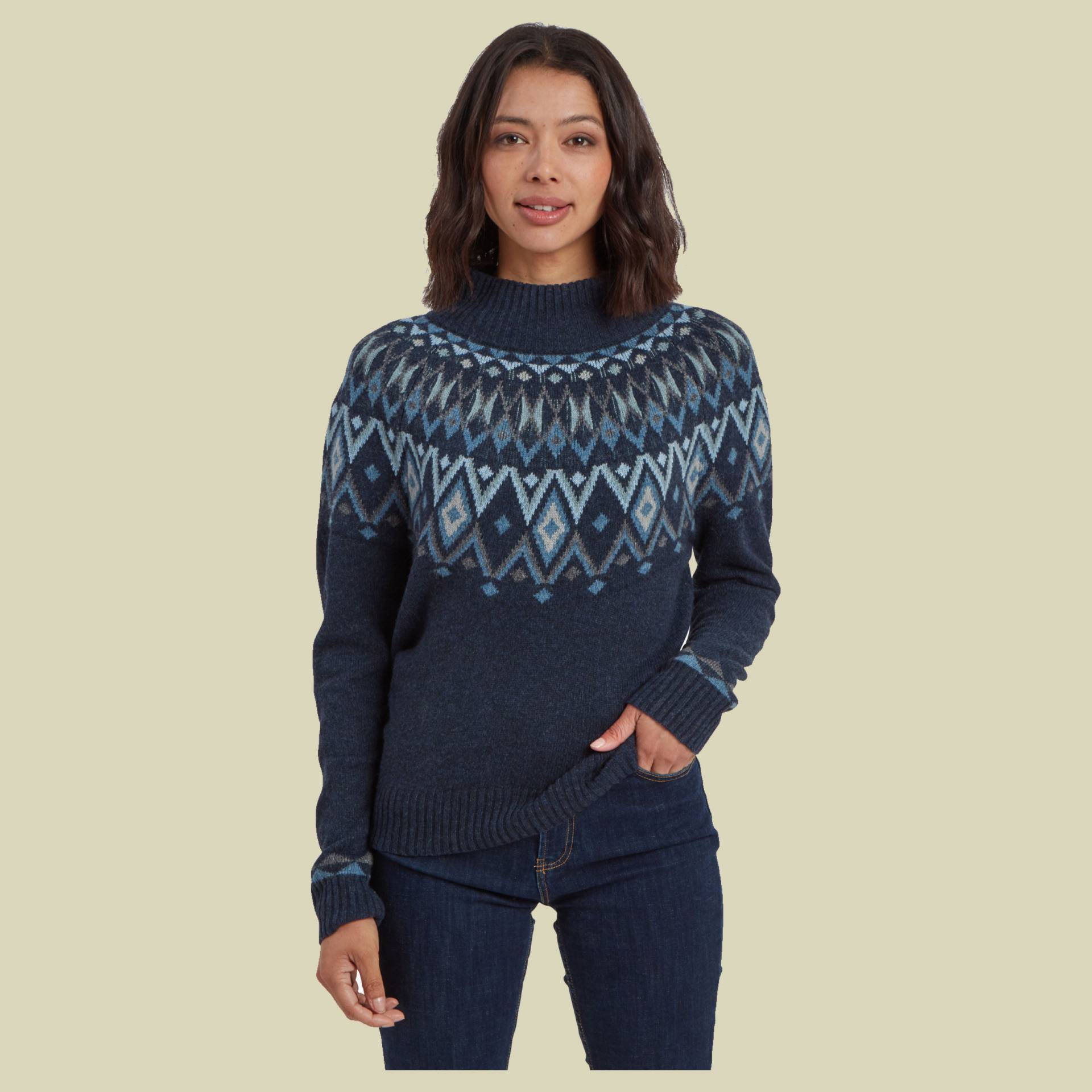 Indu Eco Mock Neck Women blau L - rathee blue Indu Eco Mock Neck Women blau L - rathee blue von Sherpa