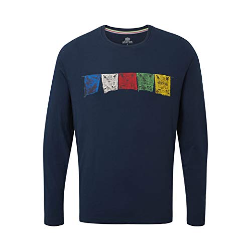 SHERPA ADVENTURE GEAR Herren T-Shirt Tarcho Langarm, 100% Bio-Baumwolle, bedruckt, Rathe, Größe XL von Sherpa
