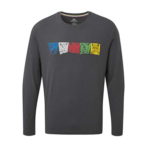 Sherpa Adventure Gear Herren Tarcho Langarm-T-Shirt – 100% Bio-Baumwolle, bedrucktes Grafik-T-Shirt, Kharani, Größe M von Sherpa