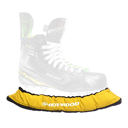 Sherwood Junior Pro elastische Kufenstrümpfe für Kinder Eishockey-& Schlittschuhe, 2 Stück, gelb, One Size von Sherwood