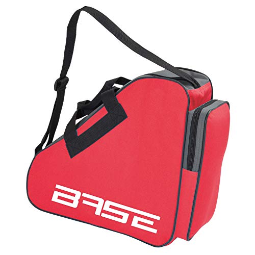 BASE - Skatebag I Schlittschuhtasche mit Henkeln I Eishockey-Bag mit Reisverschluss & praktischen Fächern I inkl. verstellbarem Trageriemen, rot von BASE