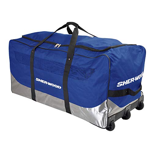 Sherwood Unisex – Erwachsene Goal Rollentasche GS650 I Eishockey-Torwarttasche mit 3 Rollen I 111 x 56 x 55 cm, blau von Sherwood