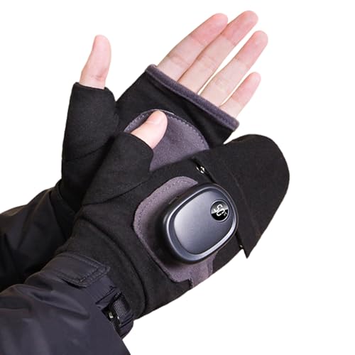 Shienfir Winter-Heizhandschuhe, beheizt, 1 Paar, LCD-Display, elektrisch verstellbar, 3 Temps, wiederaufladbar, Thermisch, für kaltes Wetter, Männer und Frauen, Radfahren Schwarz von Shienfir