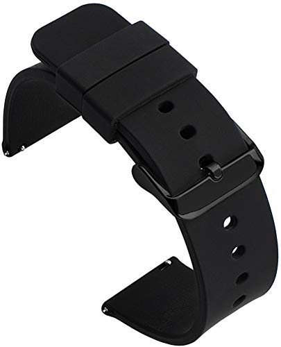 Shieranlee 22mm Silikon Uhrenarmband mit Edelstahl Silberne Schnalle für Galaxy Watch 3 45mm/Galaxy Watch 46mm/Gear S3 Frontier/Classic/Moto 360 2nd Gen 46mm/Huawei Watch GT 2/Ticwatch Pro Shieranlee 22mm Silikon Uhrenarmband mit Edelstahl Silberne Schnalle für Galaxy Watch 3 45mm/Galaxy Watch 46mm/Gear S3 Frontier/Classic/Moto 360 2nd Gen 46mm/Huawei Watch GT 2/Ticwatch Pro von Shieranlee