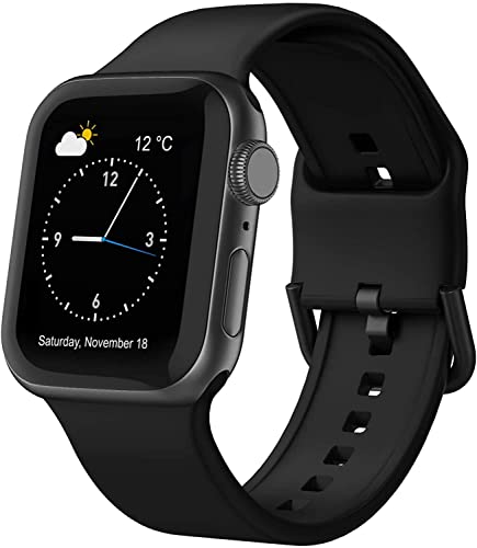 Shieranlee Silikon Armbänder Kompatibel mit Apple Watch Armband 38mm 40mm 41mm 42mm 44mm 45mm 49mm, mit Druckverschluss Weiches Sport Band Damen Herren für iWatch Ultra SE Series 9 8 7 6 5 4 3 2 1 von Shieranlee