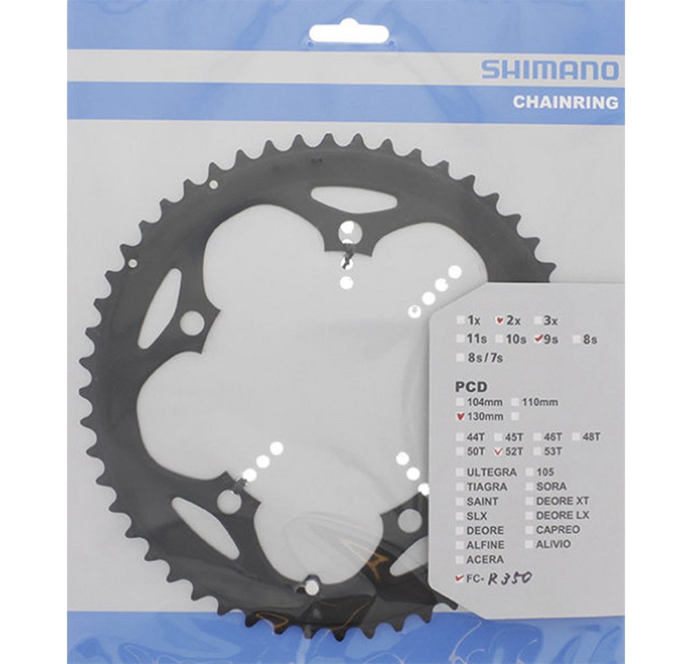 Shimano Fahrradkette SHIMANO Kettenblätter Road FC-R350 52 Zähne 130mm Aluminium schwarz Fa Shimano Fahrradkette SHIMANO Kettenblätter Road FC-R350 52 Zähne 130mm Aluminium schwarz Fa von Shimano