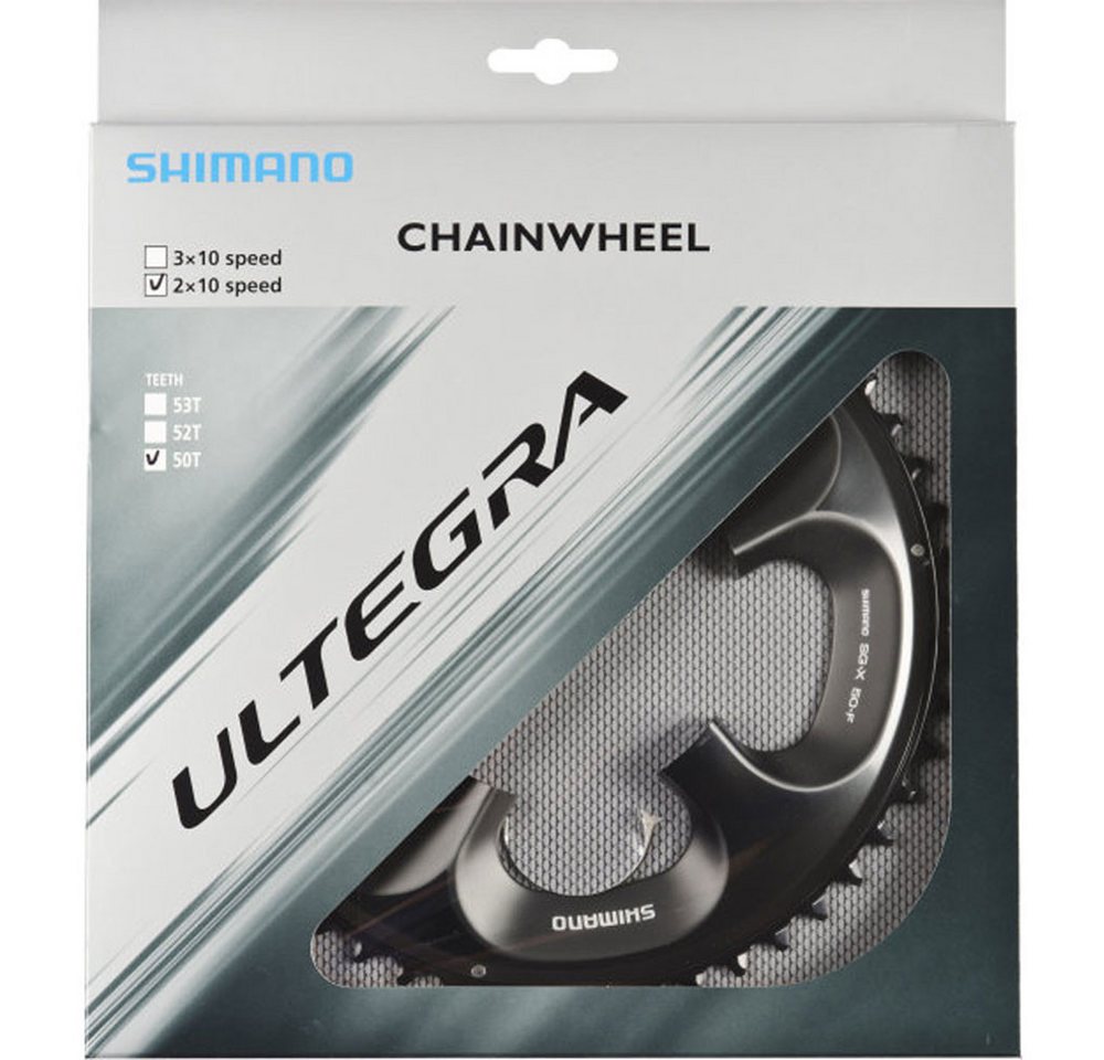 Shimano Fahrradkette SHIMANO Kettenblätter ULTEGRA FC-6750 50 Zähne 110mm Aluminium grau Fa von Shimano