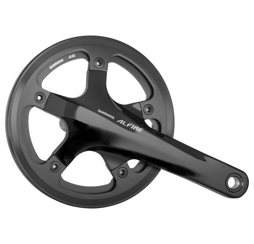 Shimano Fahrradkurbel SHIMANO Kurbel ALFINE FC-S501 170mm 42Z. Kettenschutz Außen Innen schw von Shimano