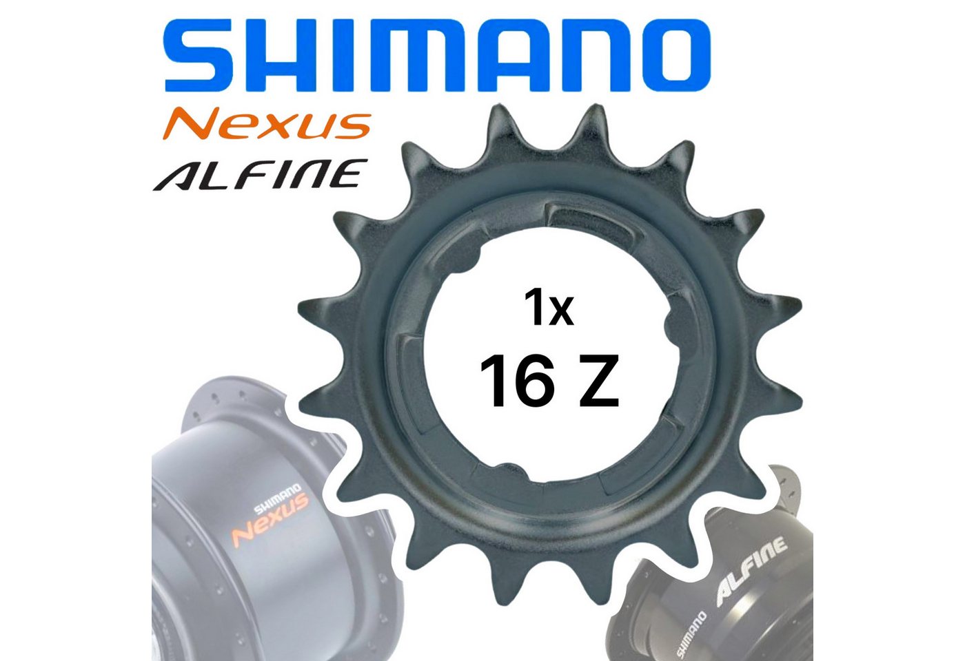 Shimano Fahrradkurbel Shimano Nexus / Alfine Getriebenaben Ersatz Ritzel 16 Zähne Shimano Fahrradkurbel Shimano Nexus / Alfine Getriebenaben Ersatz Ritzel 16 Zähne von Shimano